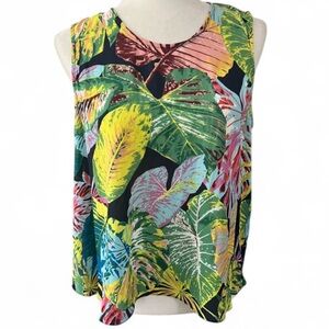 BCBG Tropical Leaf Print Sleeveless Top - NWOT
